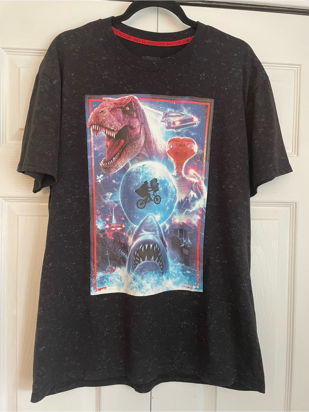 Black Graphic Short‑Sleeve Movie Poster Tee XLG